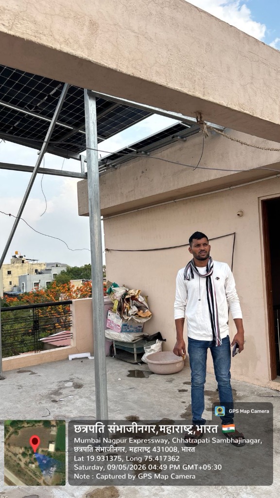 Rooftop On-Grid Structure & Panel Setup in Chhatrapati Sambhajinagar - Sunved Solars